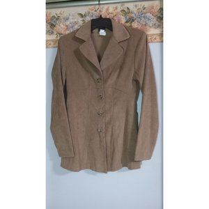 Frederick's of Hollywood Small Tan Vintage Fitted Classic Button Blazer Jacket